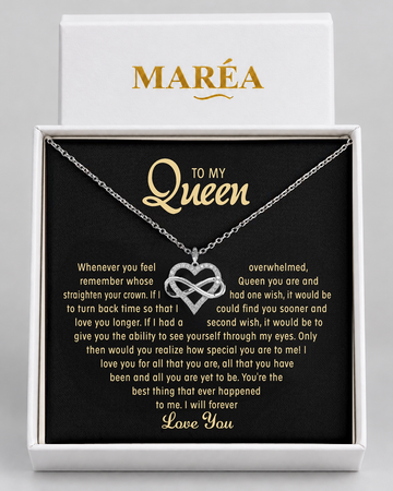 Infinity Heart Necklace with Message Card for Her