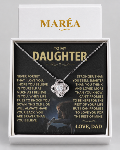 Love Knot Necklace with Message Card for Daughter
