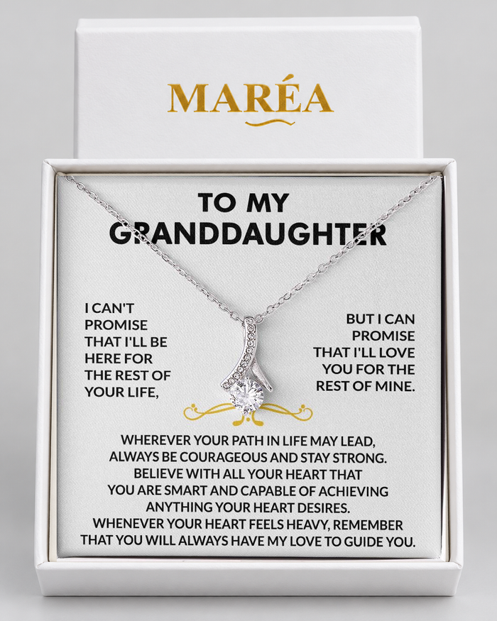 Love Pendant necklace in a MARÉA gift box with message card, silver-tone finish