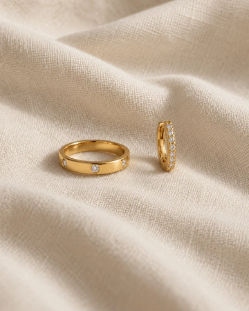 The Pavé Ring & Huggie
