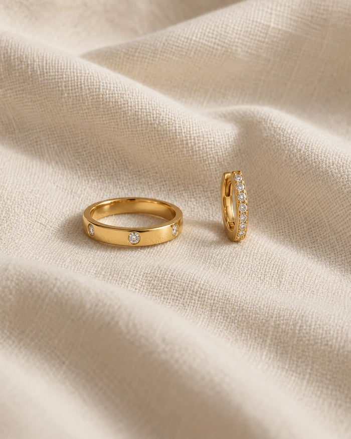 The Pavé Ring & Huggie — 1
