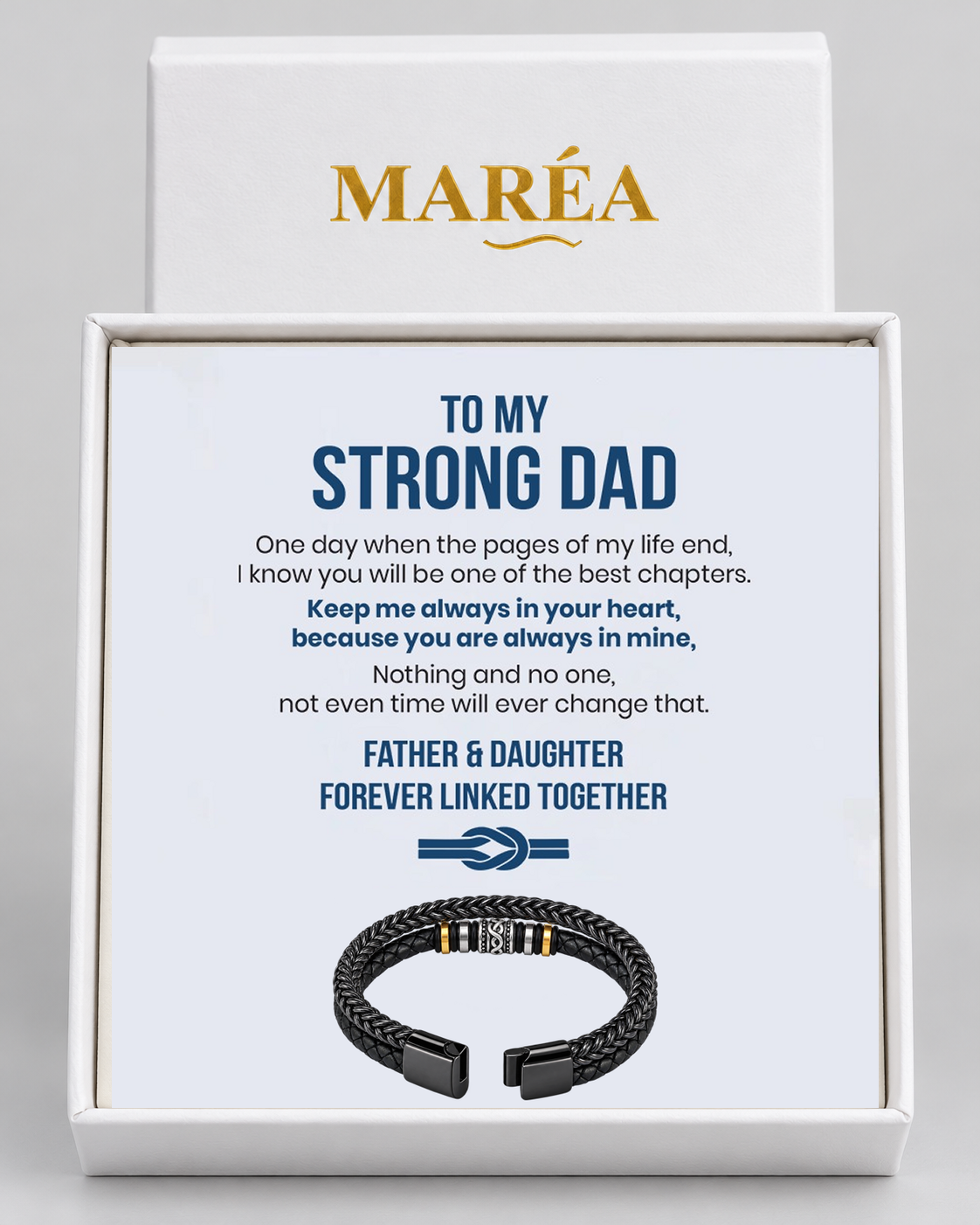 Braided bracelet in a MARÉA gift box with message card