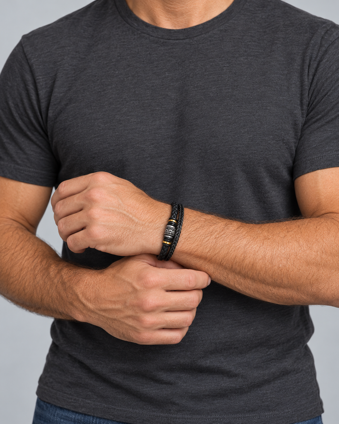 Man wearing the Braided bracelet