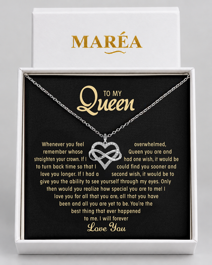 Infinity Heart Necklace with Message Card for Her