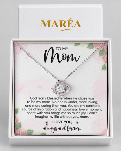Love Knot Necklace with Message Card for Mom