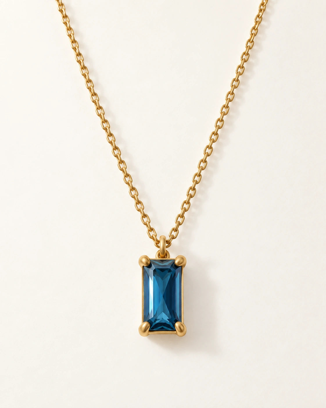The Sea Glass Pendant in Ocean Blue - nickel-safe 316L gold pendant necklace | MAREA
